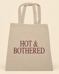 Hot & Bothered canvas tote on a cream background