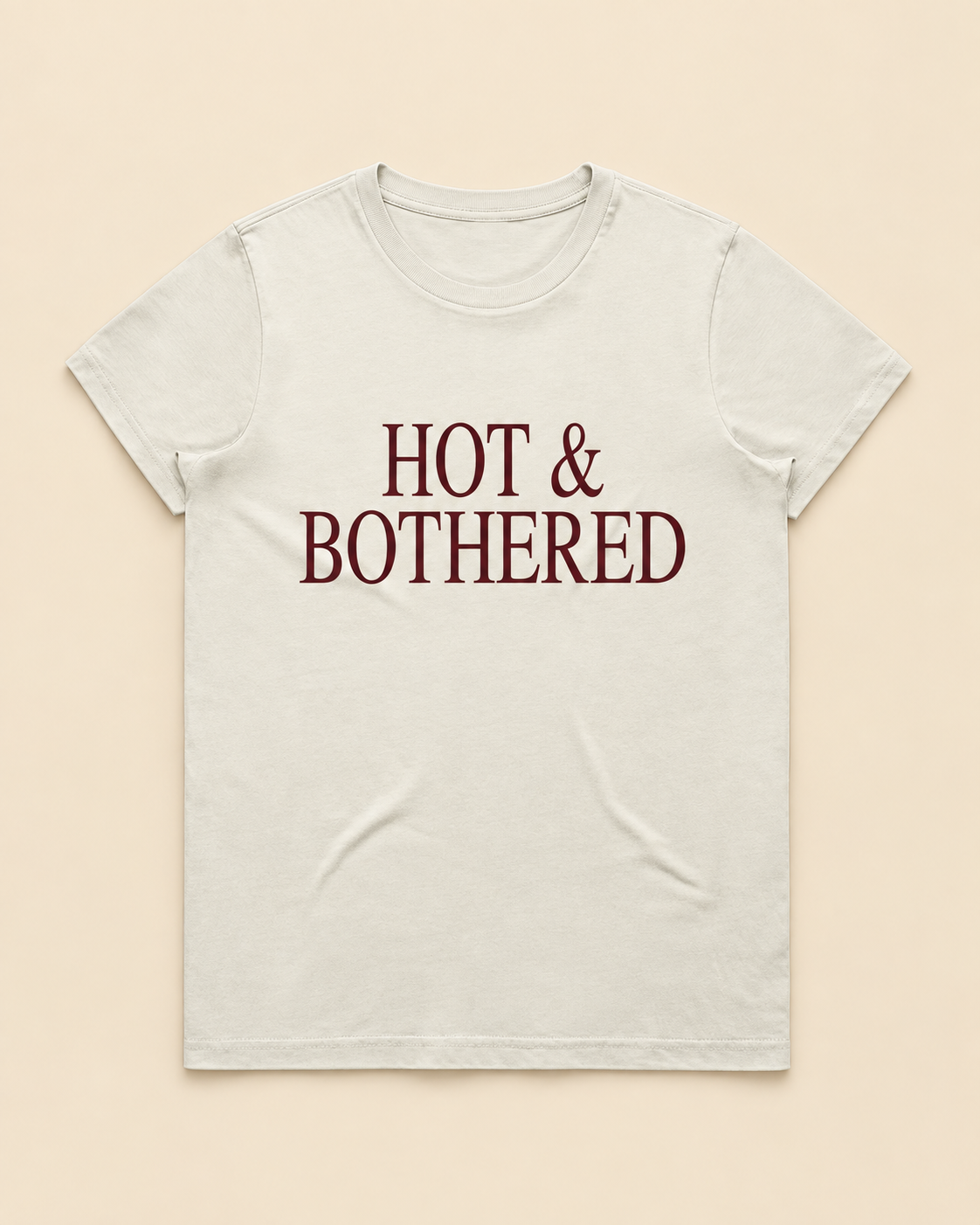 Hot & Bothered Maple Tee in natural on a cream background